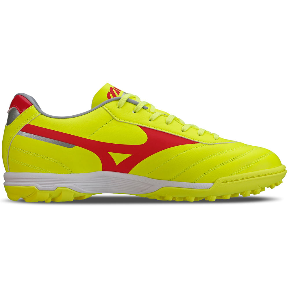 Miniatura Chuteira Society Masculina Mizuno Morelia Classic AS 38 Amarelo