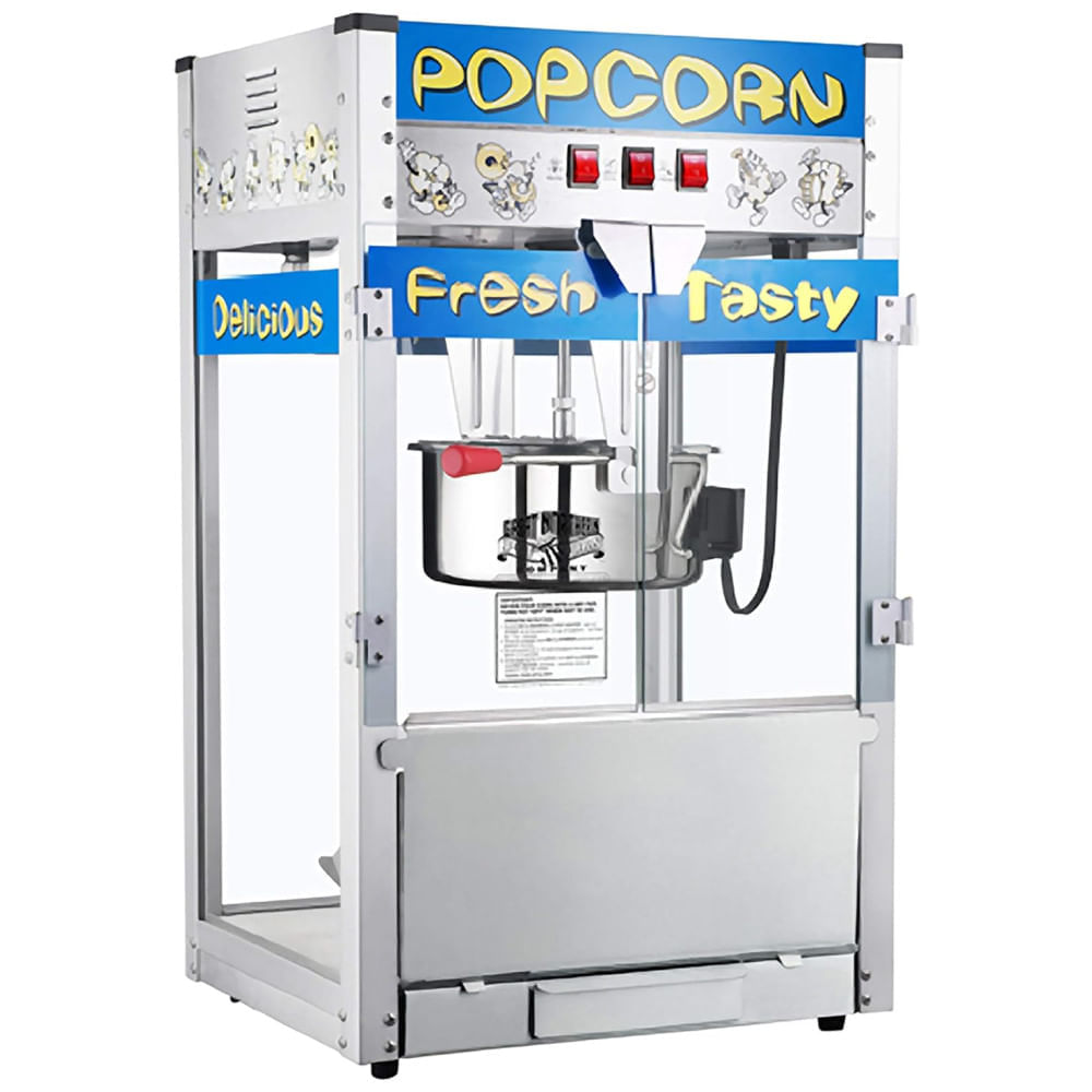 Miniatura Pipoqueira Elétrica em Aço Inoxidável com Bandeja de Descarte de Milho, Luz de Aquecimento e Acessórios, 110V 1350W, Gre...