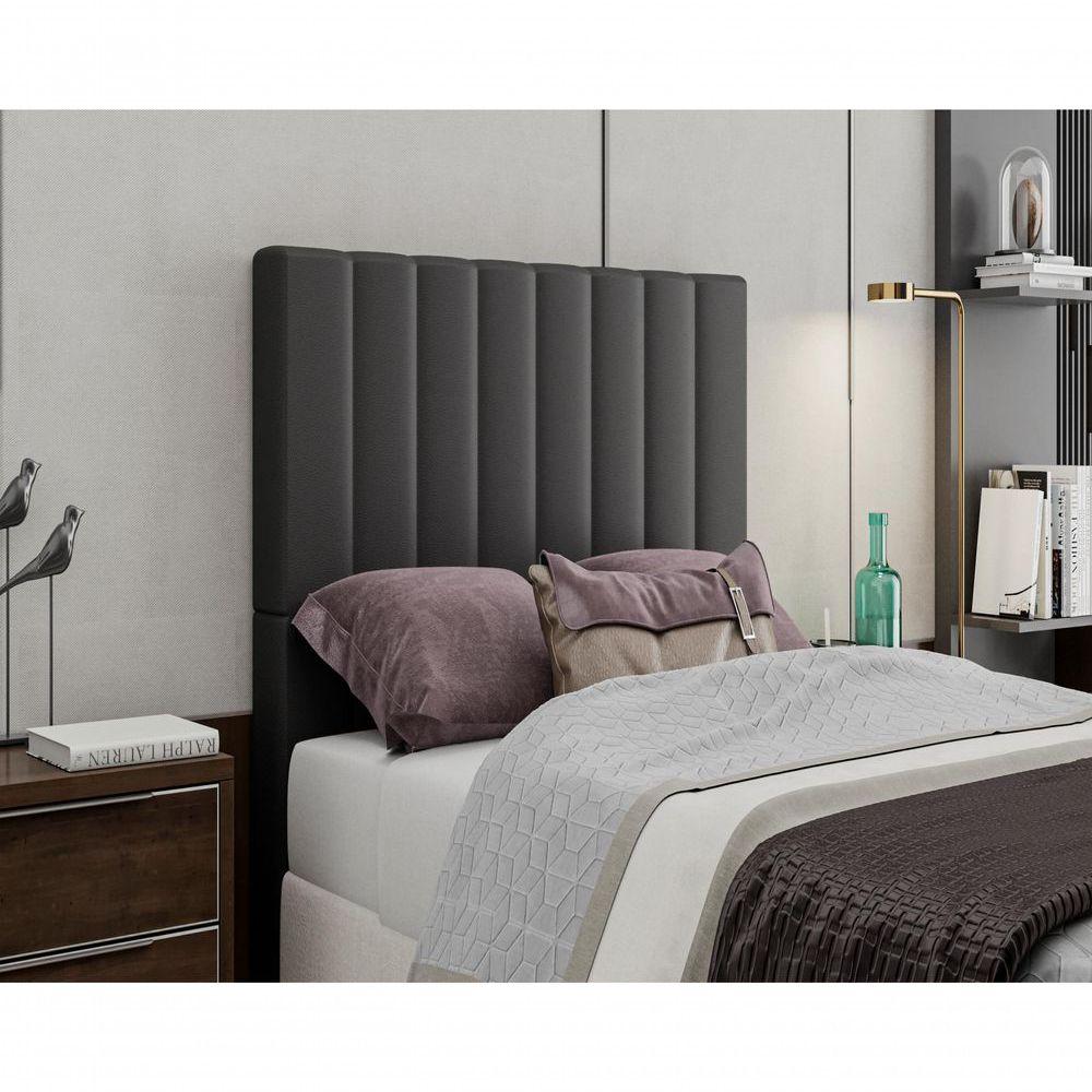 Miniatura Cabeceira Box Solteiro Dubai Em Corino Cor:preto