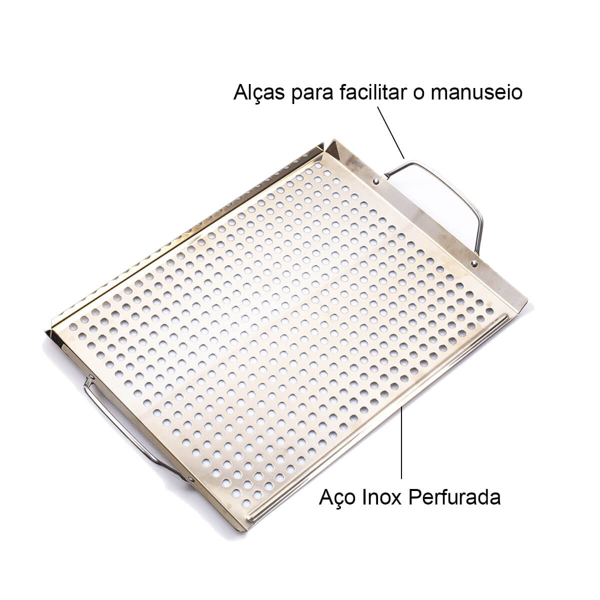 Miniatura Bandeja Inox para Grelhar Em Churrasqueira - Grill e Pizza