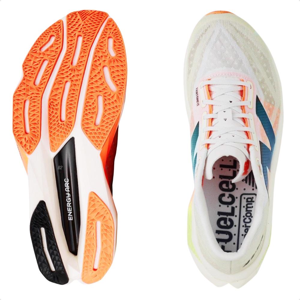 Tenis New Balance Fuelcell Supercomp Elite V4 Masculino Bege / Laranja - 41
