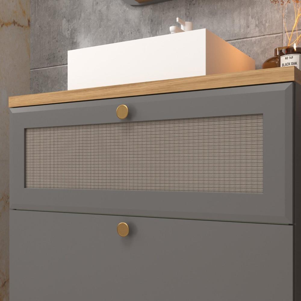Miniatura Gabinete de Banheiro 80cm com Cuba Ref 800 Cinza /Itapuã