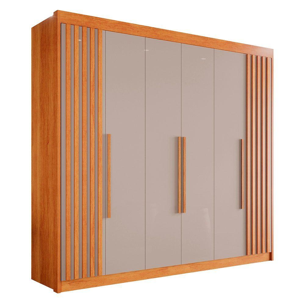 Guarda-roupa Casal 6 Portas 6 Gavetas Granada Mdf Sallêto Cinamomo Com Off White