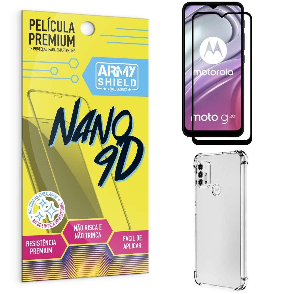 Miniatura Capa Capinha Moto G20 Anti Shock + Película Nano Cerâmica 9D