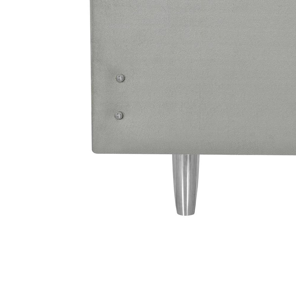 Cabeceira Estofada Carla Box Casal 140cm Veludo Cor:cinza Claro