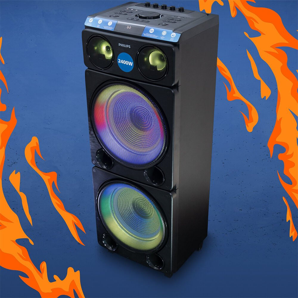 Miniatura Caixa de Som Bluetooth Philips Party Speaker 2400W - TAX5509 06550-24-12451 - Preto - Bivolt