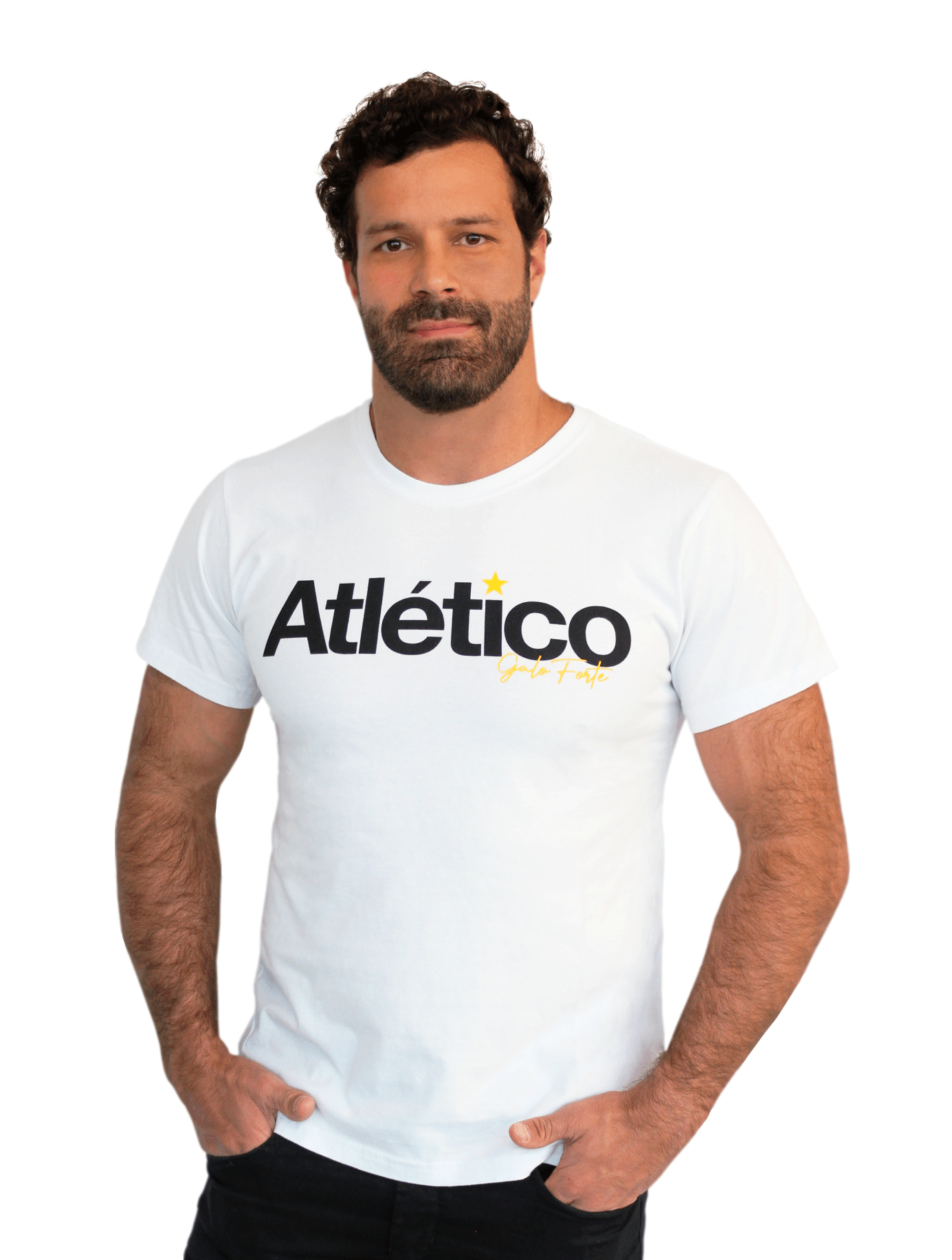Miniatura Camiseta Atlético Galo Forte Masculina - Branca EGG