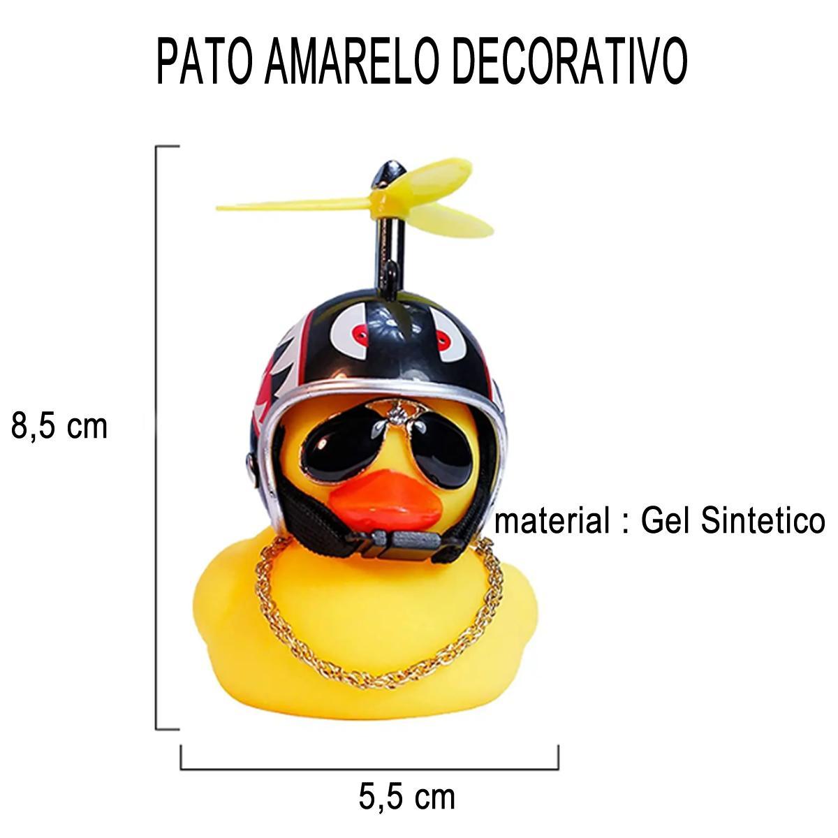 Miniatura Patinho Pato Capacete Hélice Óculos Buzina Bike Carro Moto