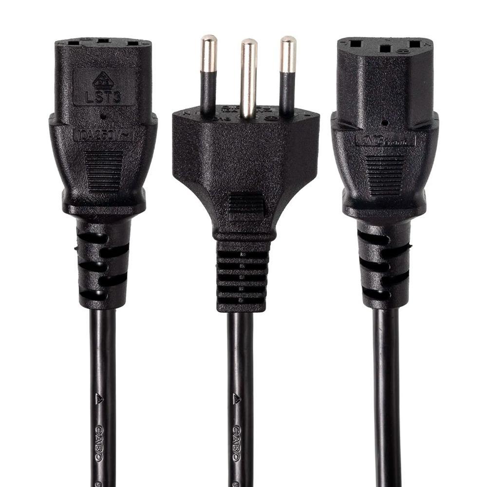 Miniatura Cabo De Força Tripolar 2 Metros Y 1 Macho E 2 Fêmeas - Preto