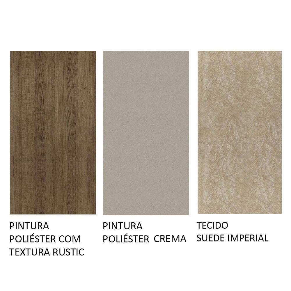 Mesa Tampo De Vidro Com 4 Cadeiras Rustic/crema/imperial