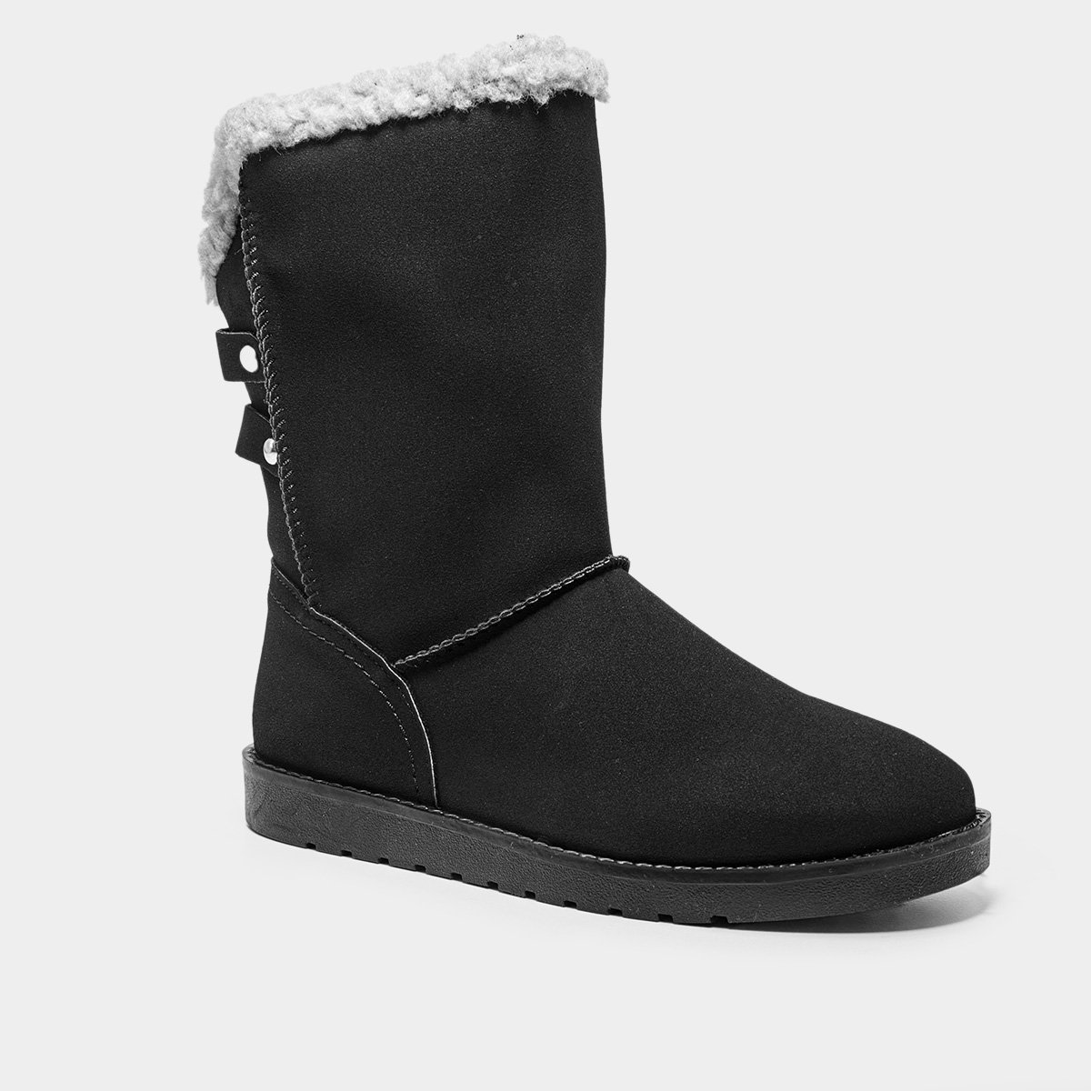 Miniatura Bota Infantil Mooncity Cano Médio Esquimó Menina Preto - 28