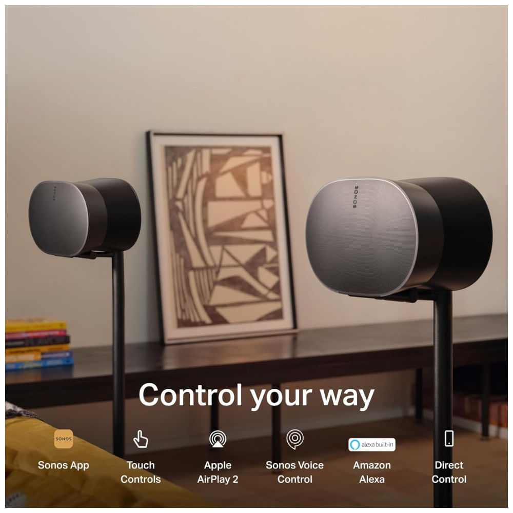 Miniatura Sonos Era 300 Caixa de Som Inteligente com Dolby Atmos, Áudio Espacial 3D, Wi-Fi 6, Bluetooth 5.0, USB-C, Controle por Voz – Preto Fosco