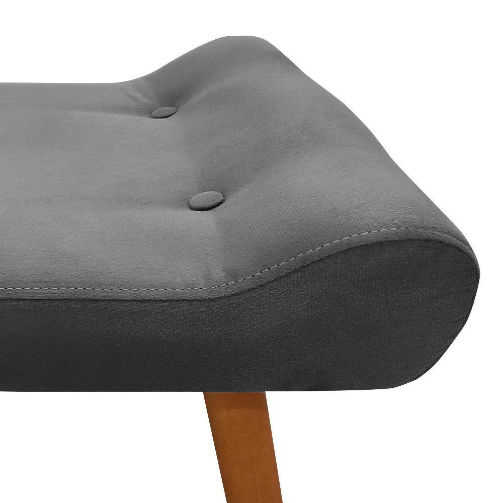 Puff Deativo Lara Veludo Chumbo