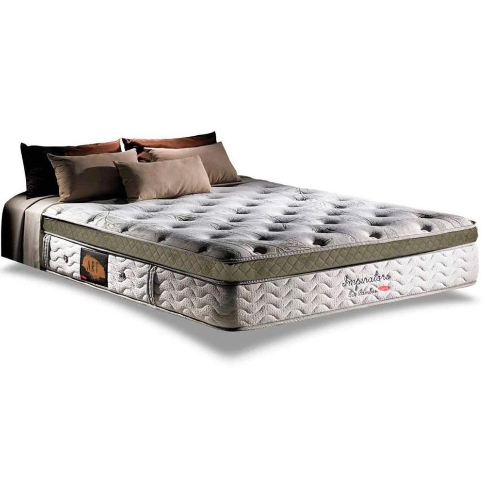 Miniatura Colchão Casal Molas Visco Ensacadas Masterpocket Imperatore Eco Bamboo Euro Pillow (138x188x34) - Herval