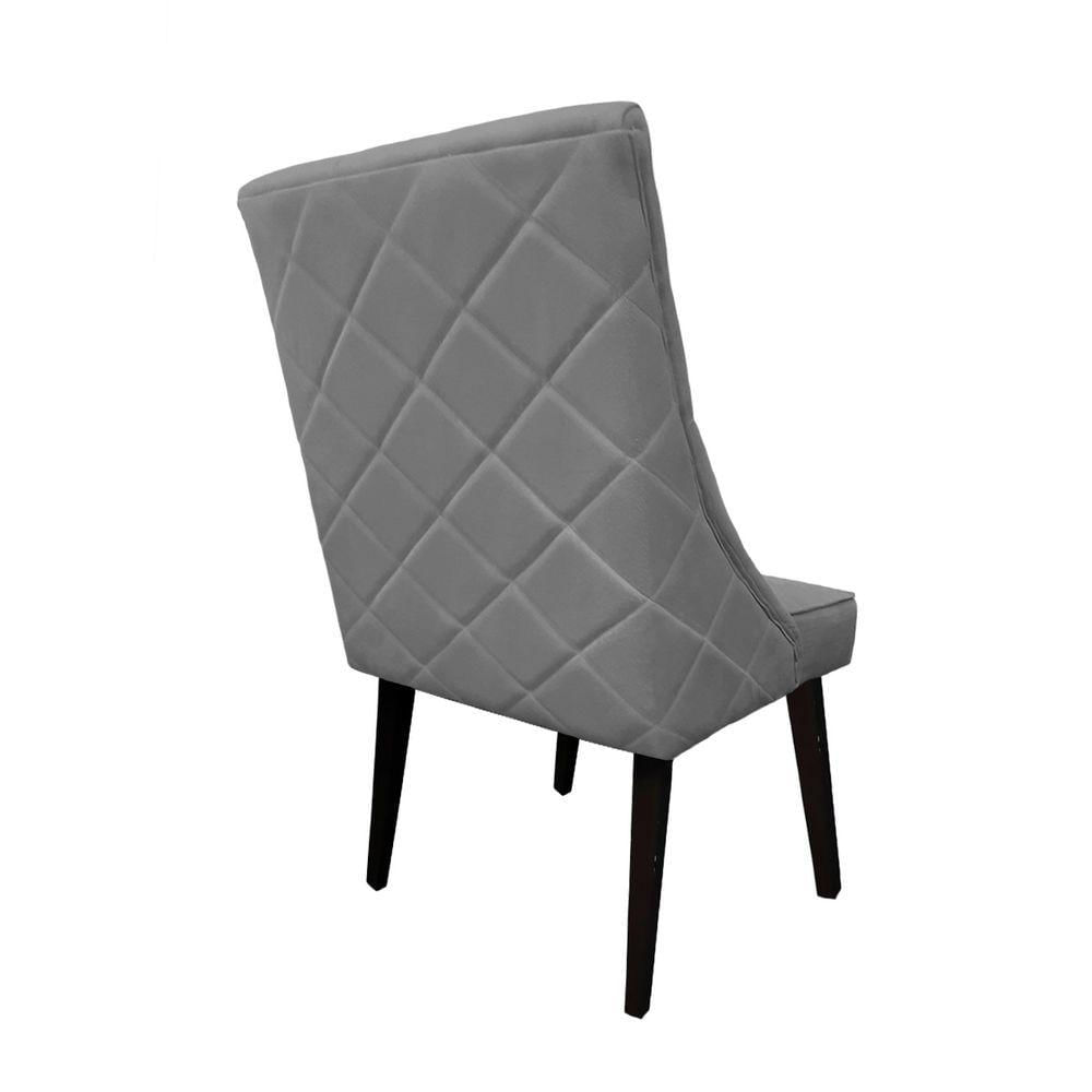 Miniatura Cadeira De Jantar Bela Capitone Suede Cinza