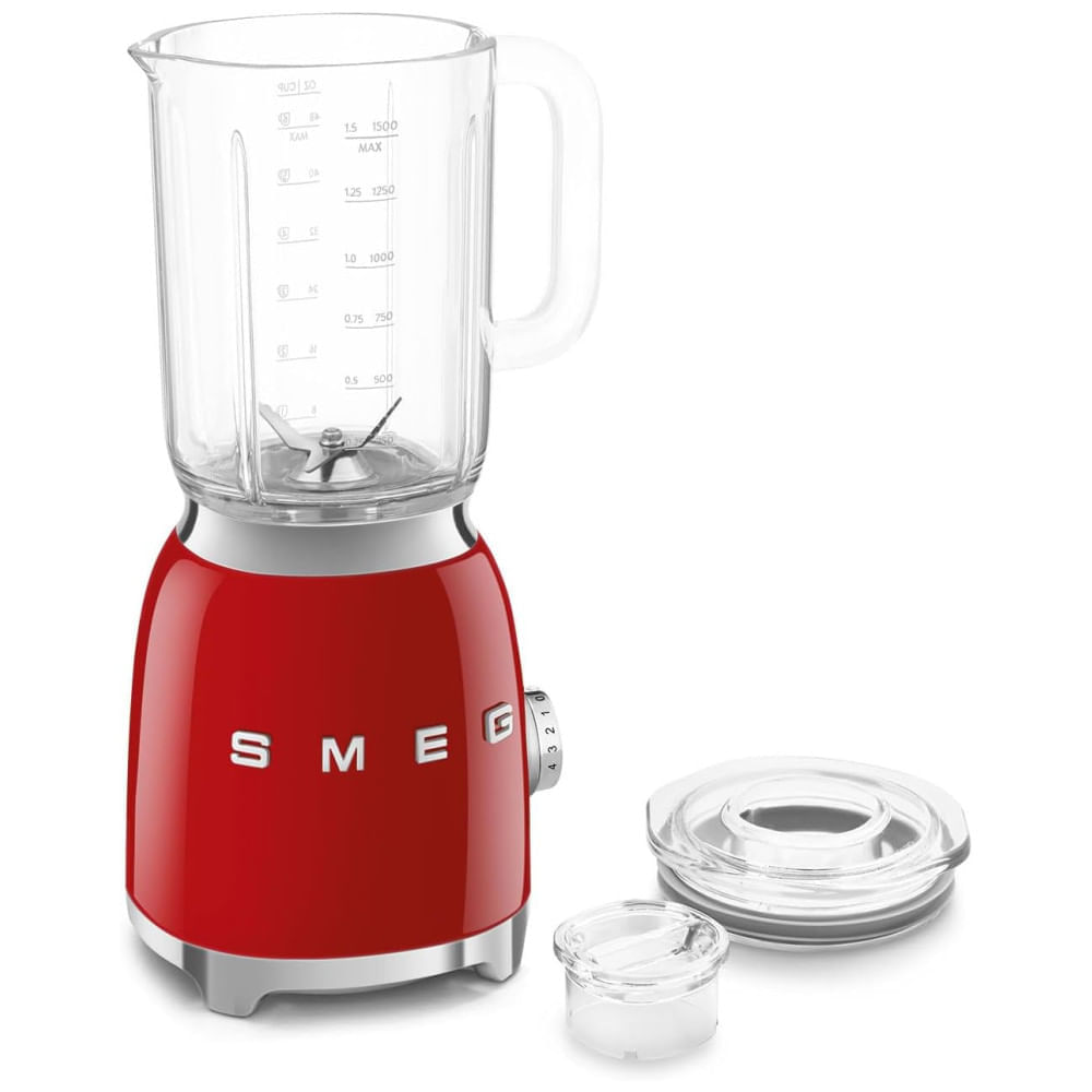 Liquidificador SMEG BLF03 Retro Style 600W com Jarra de 1,5 Litros, Livre de BPA, 3 Velocidades, Funções de Pulso, Trituração de Gelo e Design Anos 50