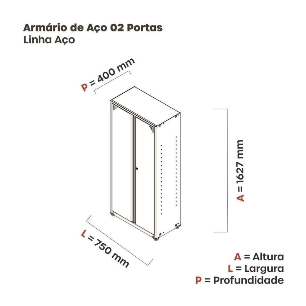 Miniatura Armário de Aço 2 Portas 3 Prateleiras Ap408sl Preto/Lilás