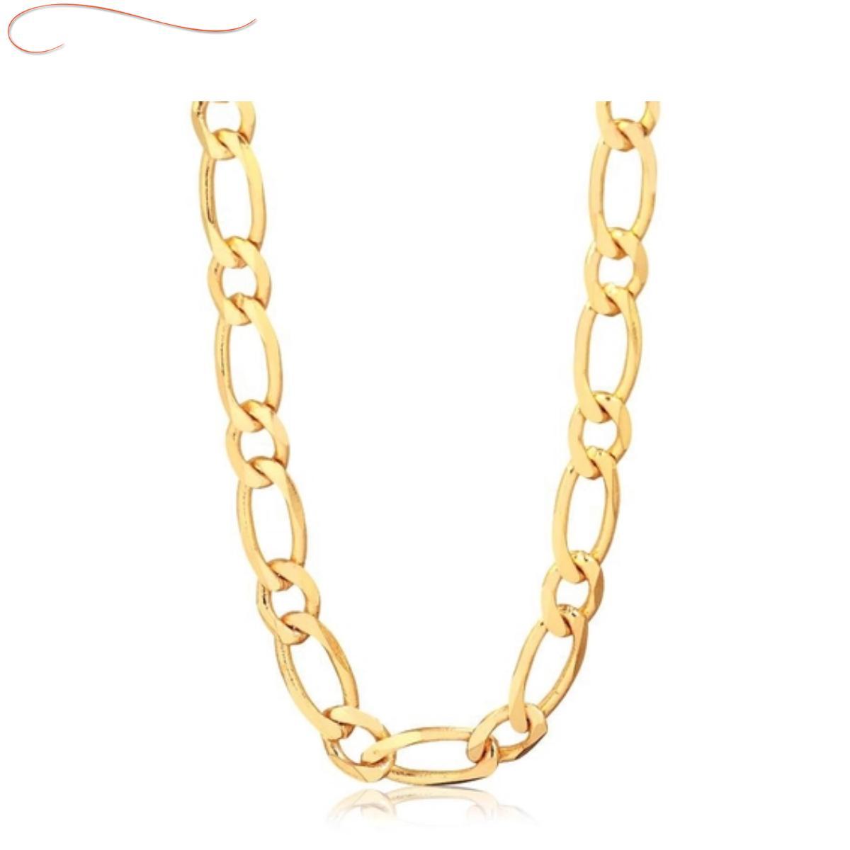 Miniatura Corrente Elo Grumet 1X1 Banhada A Ouro 18K
