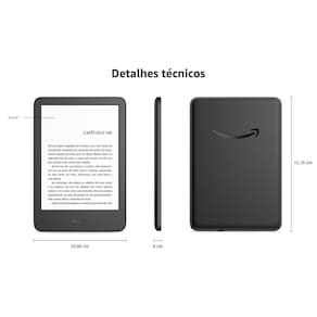 E-Reader Kindle 11ª Geração Amazon com 16GB, Luz integrada e Wi-Fi - Preto