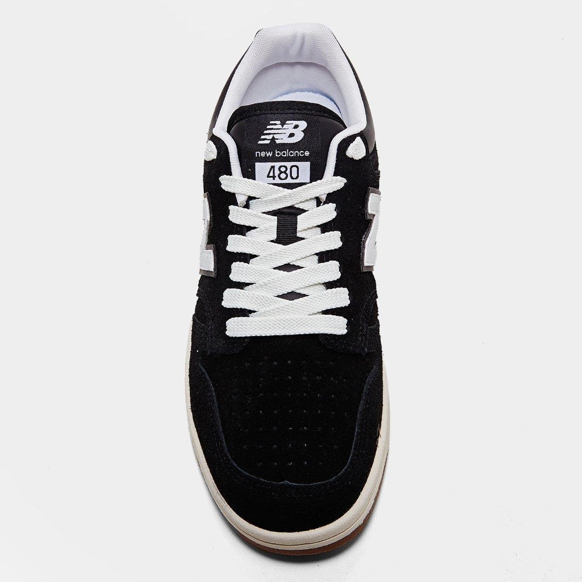 Miniatura Tênis New Balance 480 Low Masculino Preto+Bege - 38