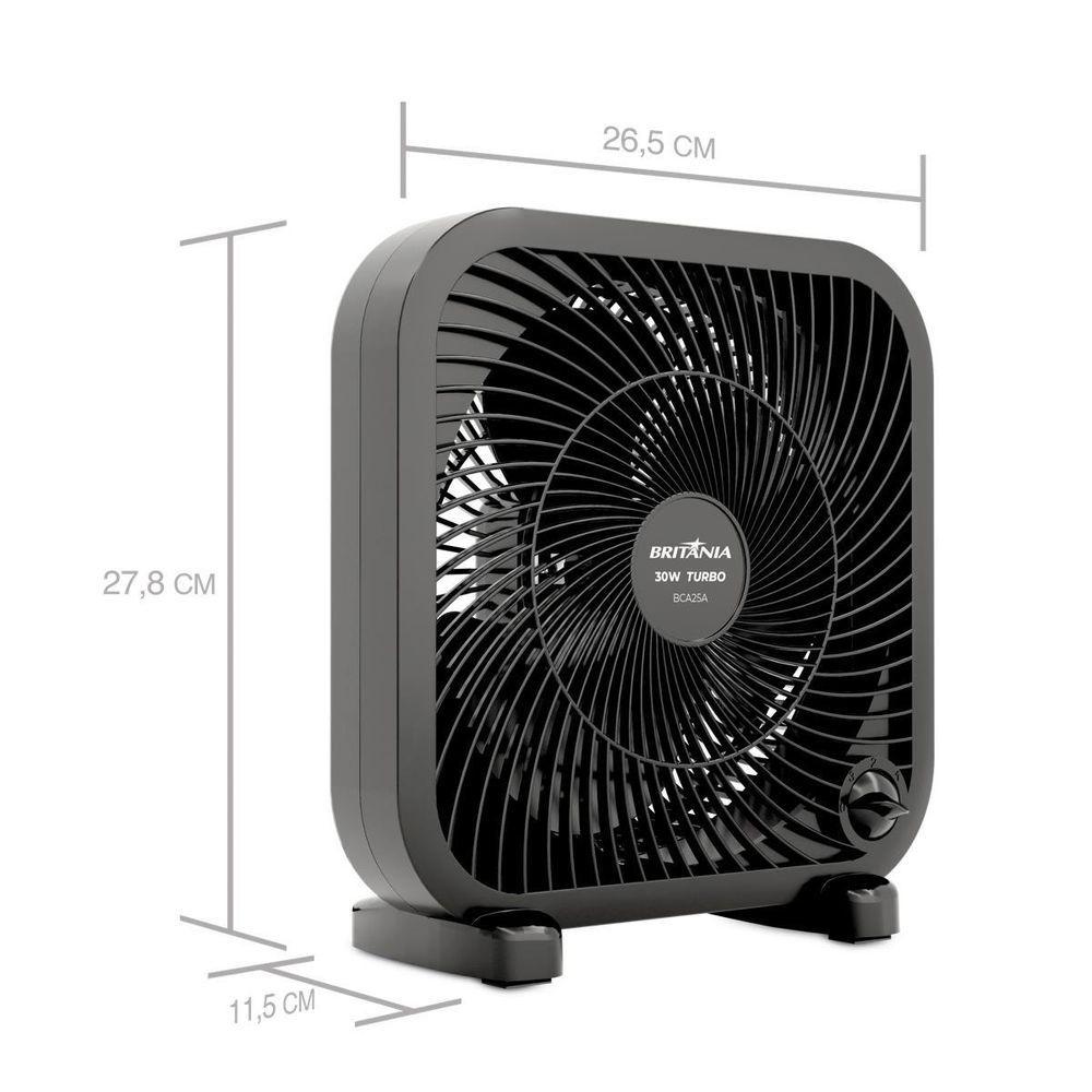 Miniatura Ventilador Circulador Britânia 30W 3 Velocidades BCA25A 220V
