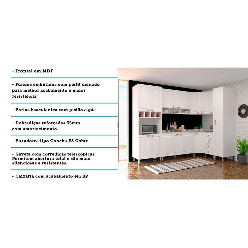 Miniatura Cozinha Modulada Completa 8 Peças Com Tampo Branco Cristal