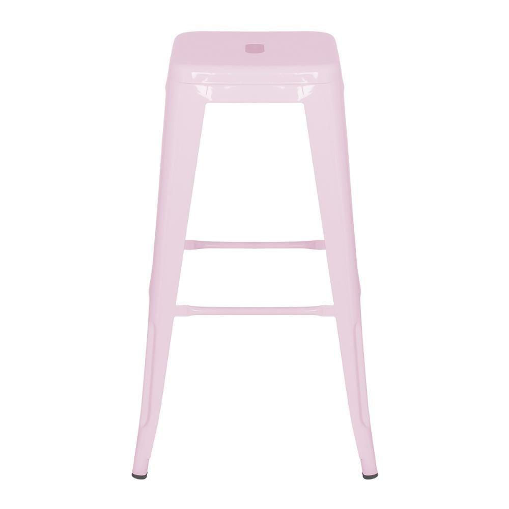 Miniatura Banqueta Alta Iron Tolix 76 Cm Rosa Claro Rosa Claro