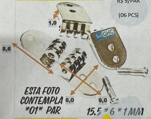 01 P Charneira Mad 04 Peça Dobradiça Conserto Haste Óculos