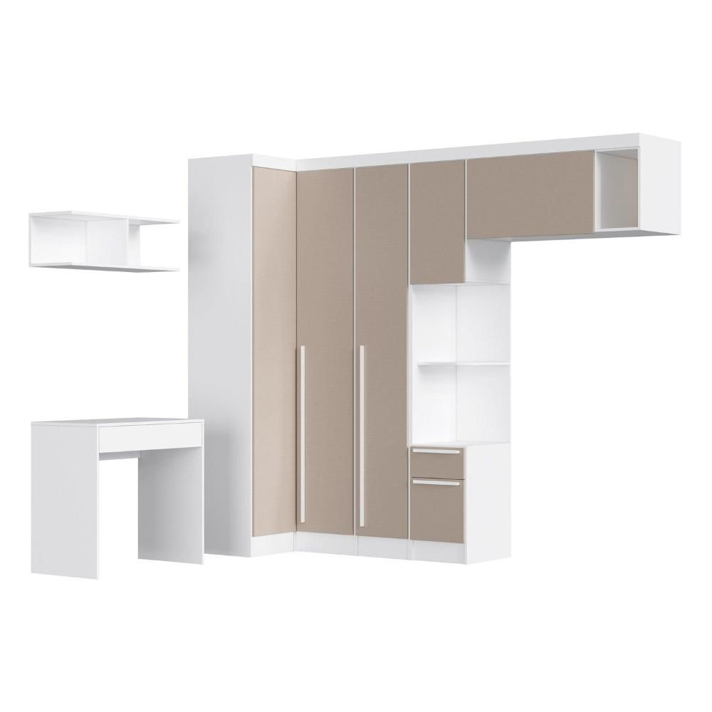 Miniatura Guarda-roupa Infantil Modulado 6 Peças Infinity Branco Line/Duna