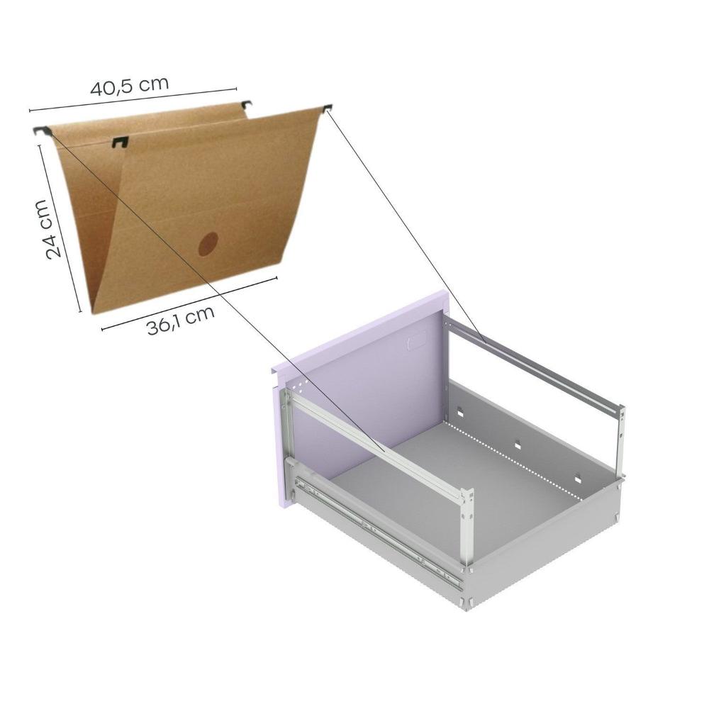 Gaveteiro Arquivo para Escritório em Aço 4 Gavetas Banco /Lilas