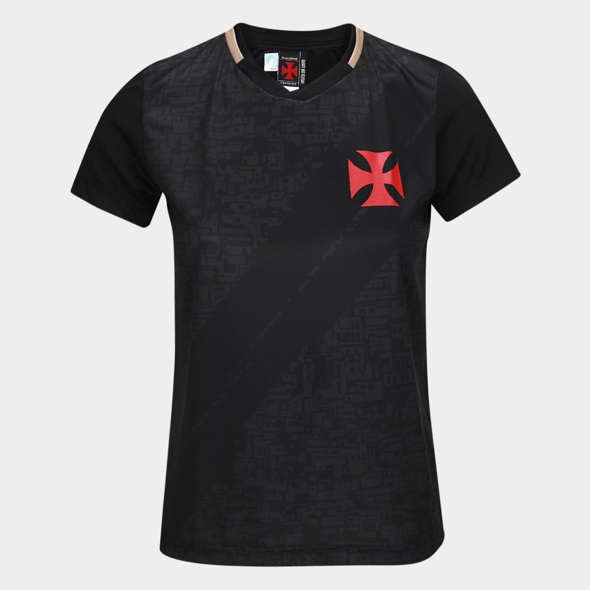 Miniatura Camisa Vasco Braziline Valor Feminina Preto - P