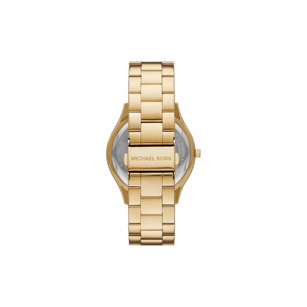 Miniatura Relógio Michael Kors Feminino Slim Runway Dourado Mk4732/1Dn