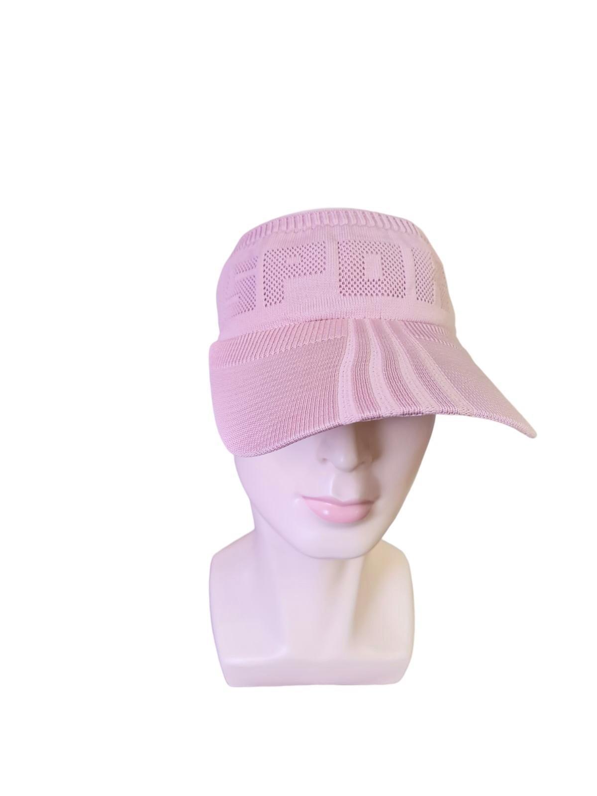 Miniatura Boné Viseira em Tricô Elástico Rosé - Lindo e Exclusivo