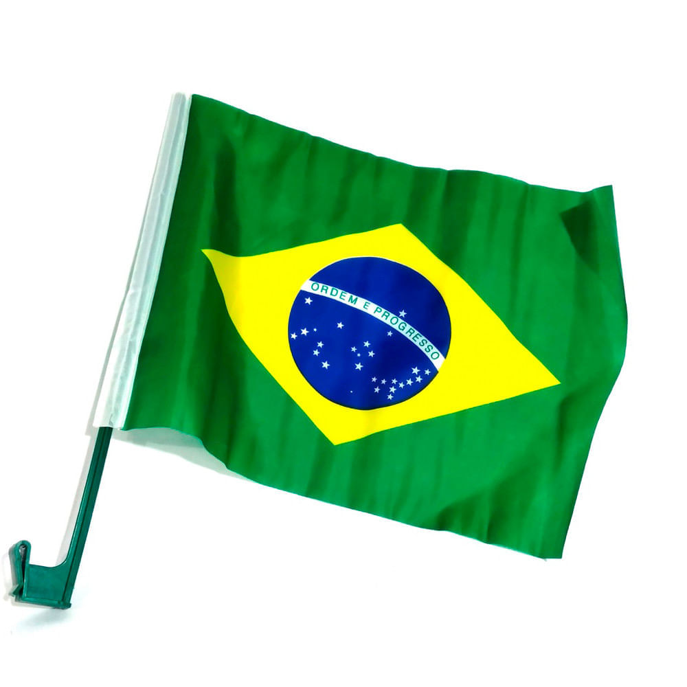 Miniatura Bandeira do Brasil para Carro Romana com Haste 1 Unidade