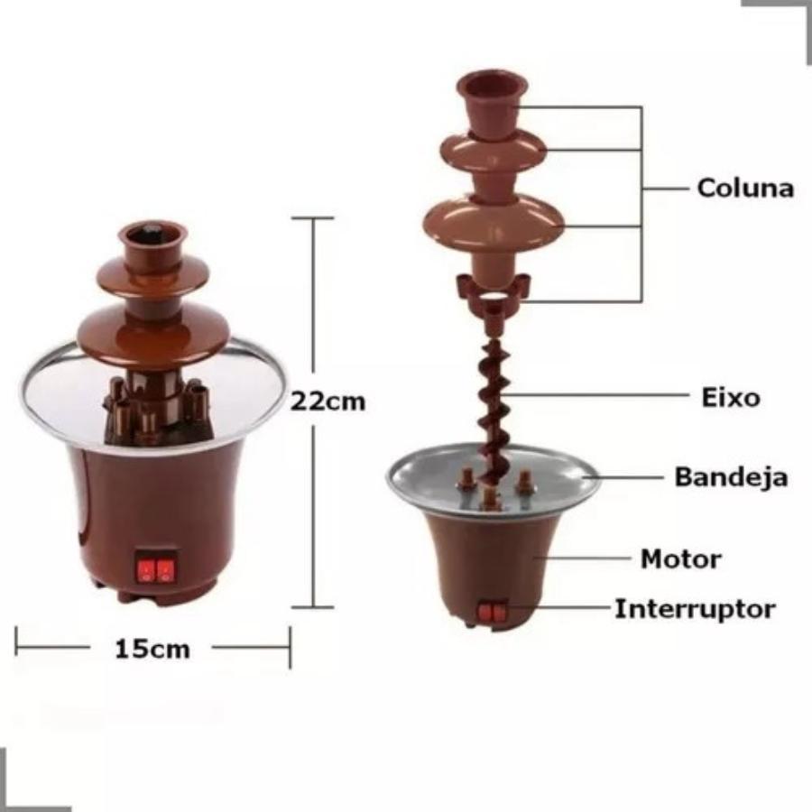 Miniatura Mini Cascata Fonte Chocolate Fondue Elétrica 110V: Momentos