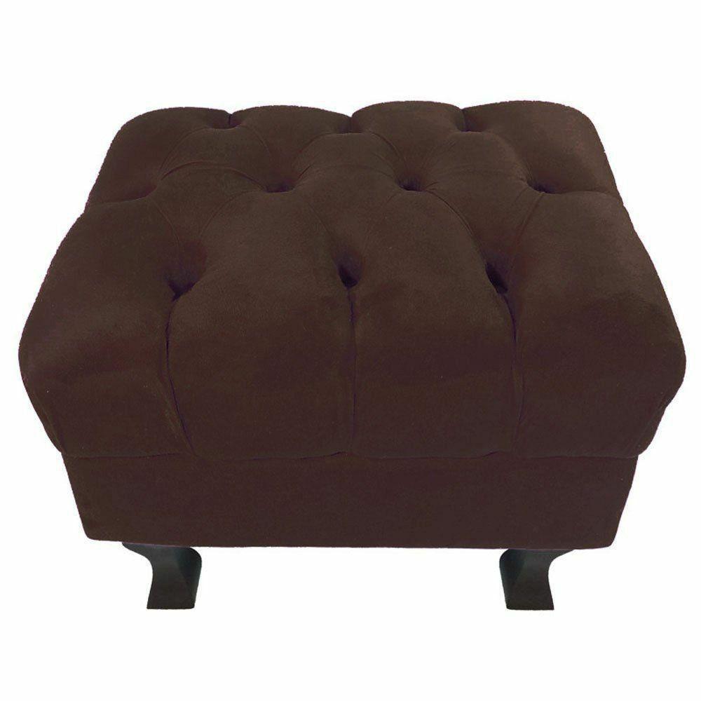 Miniatura Puff Luiz Retro Xv Rose Slk Decor Cor Marrom