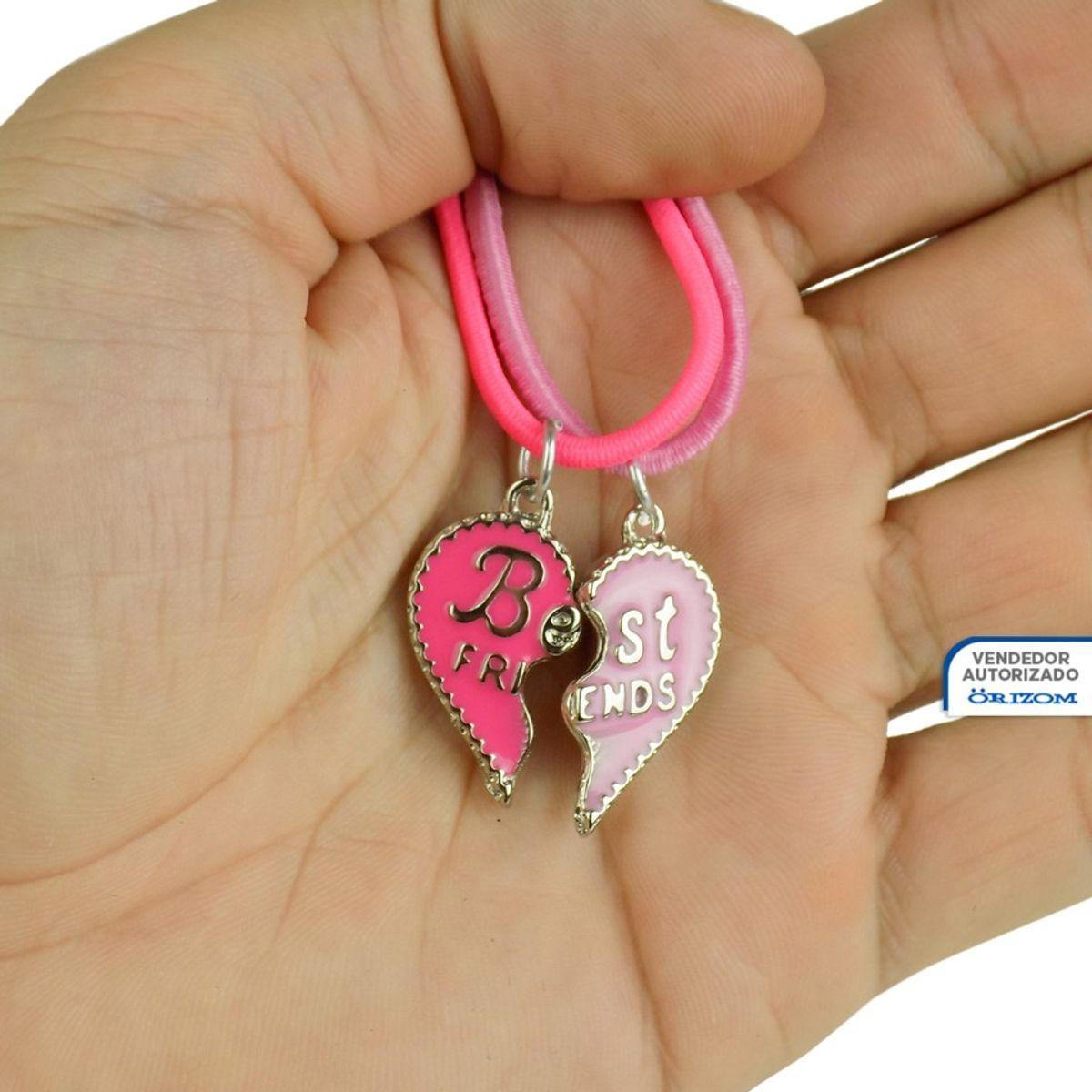 Miniatura Kit 2 Colares Amigas Best Friend + Pingente Coração