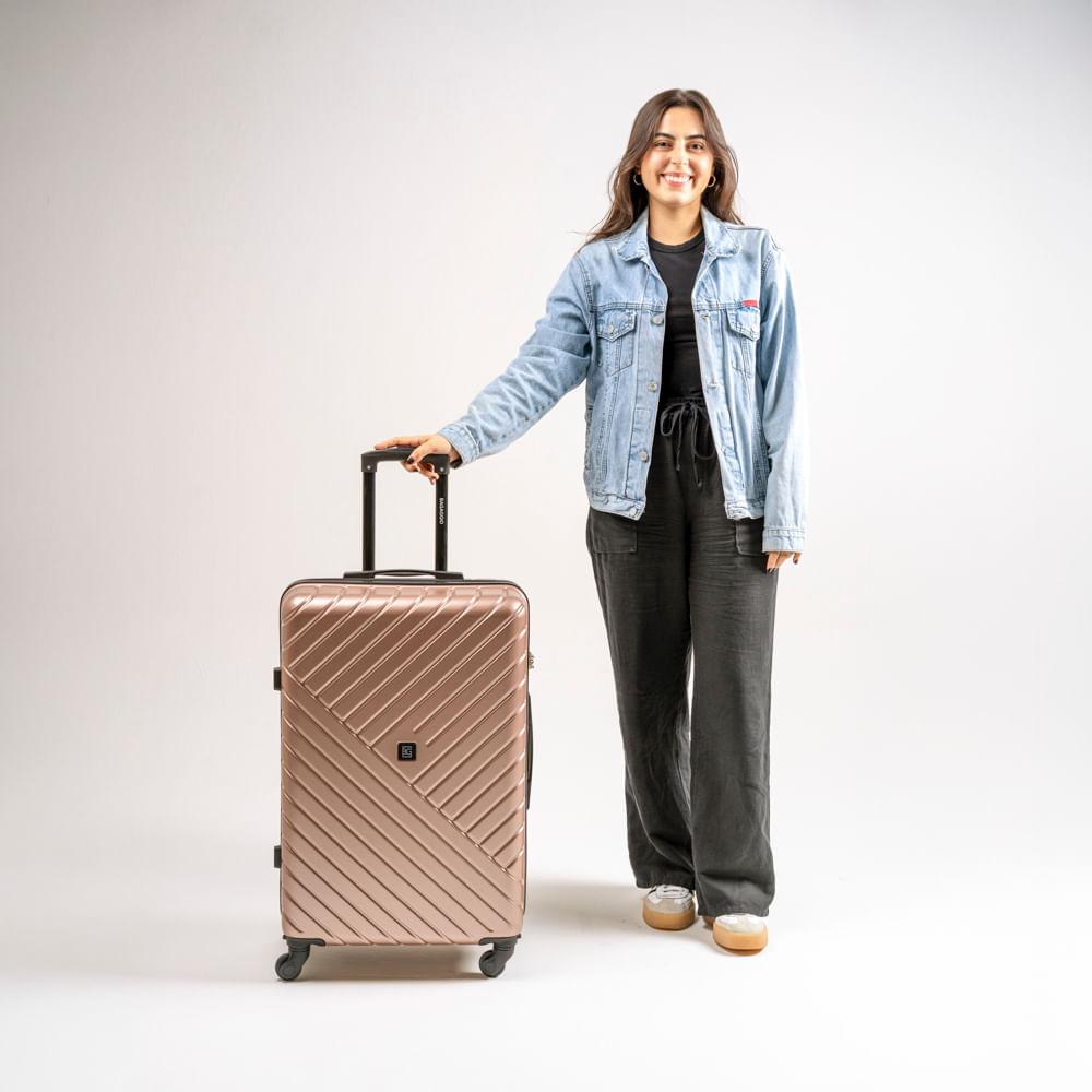 Miniatura Mala Média 23 Kg ABS 4 Rodas 26" Detroit Rosé Rosé - M