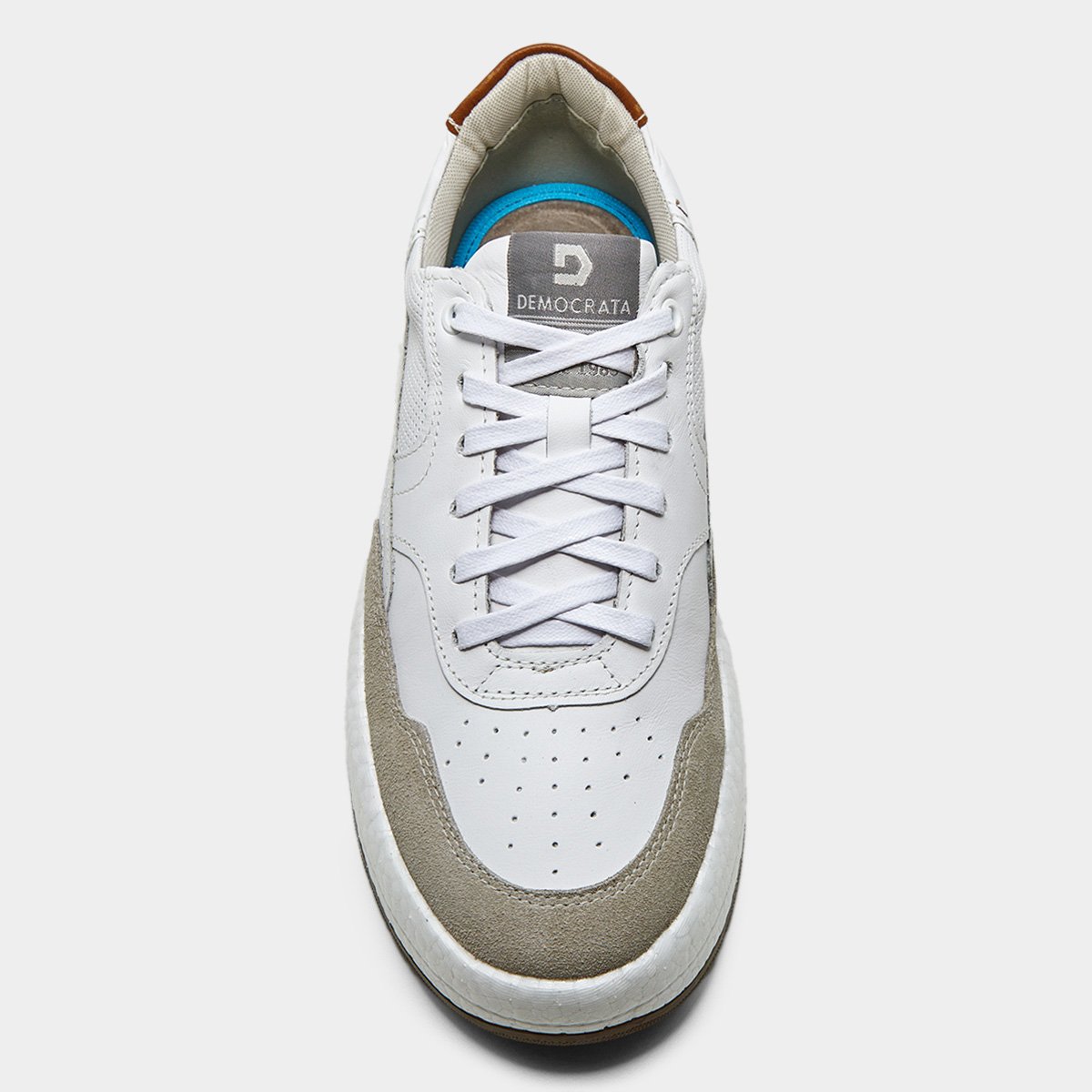 Miniatura Tênis Couro Democrata Denin Drake Pulse Masculino Off White - 38