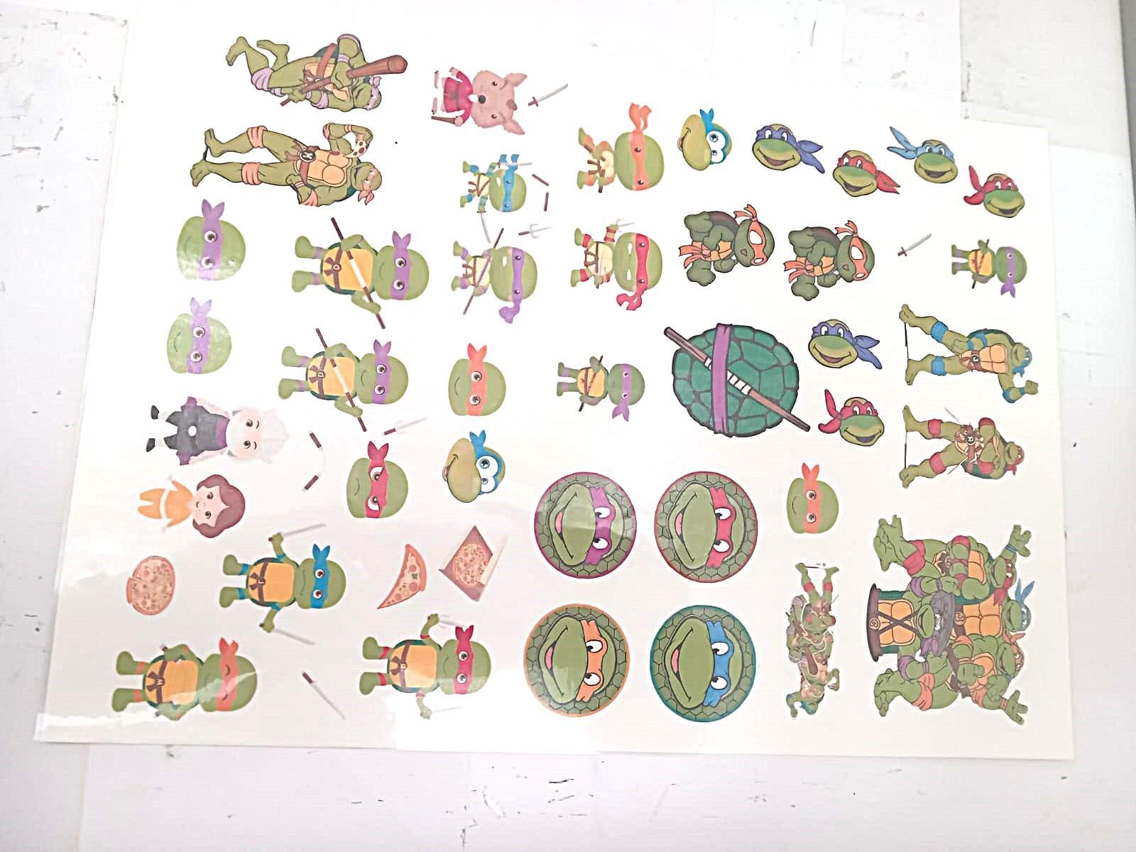 Miniatura Tatuagens Temporárias Kit 40 Tatuagens Tartarugas Ninjas A4