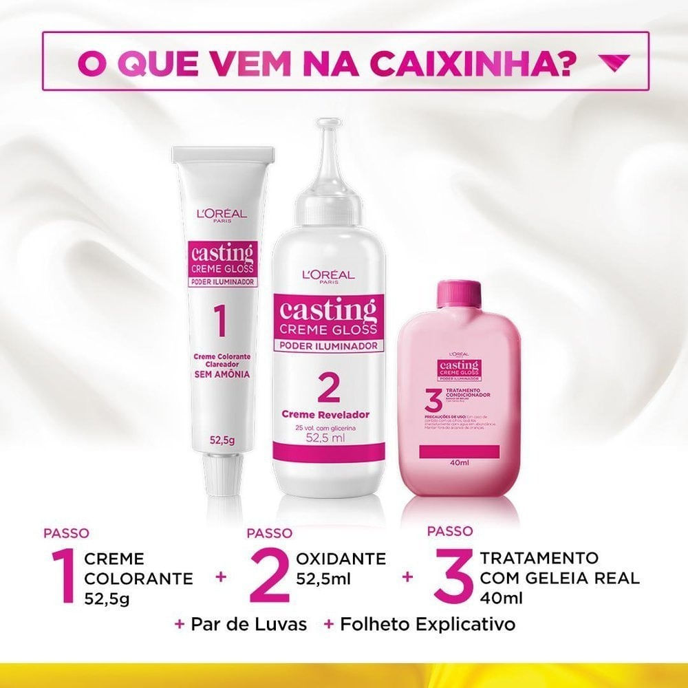 Miniatura Tinta De Cabelo Casting Creme Gloss Poder Iluminador De L’oréal Paris 665 Framboesa 230g