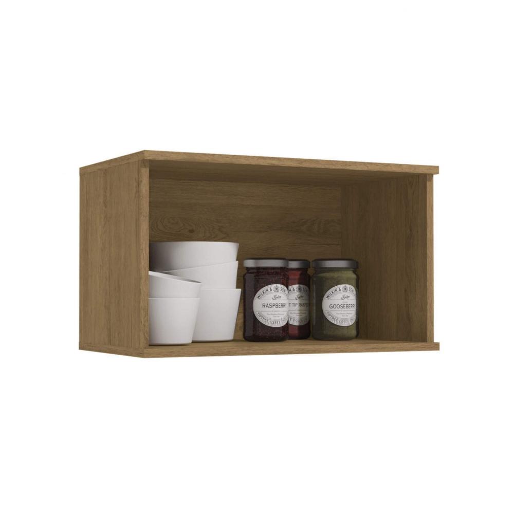 Miniatura Armário Aéreo de Geladeira 1 Porta Basculante 60cm Kappesberg Freijó/Off White