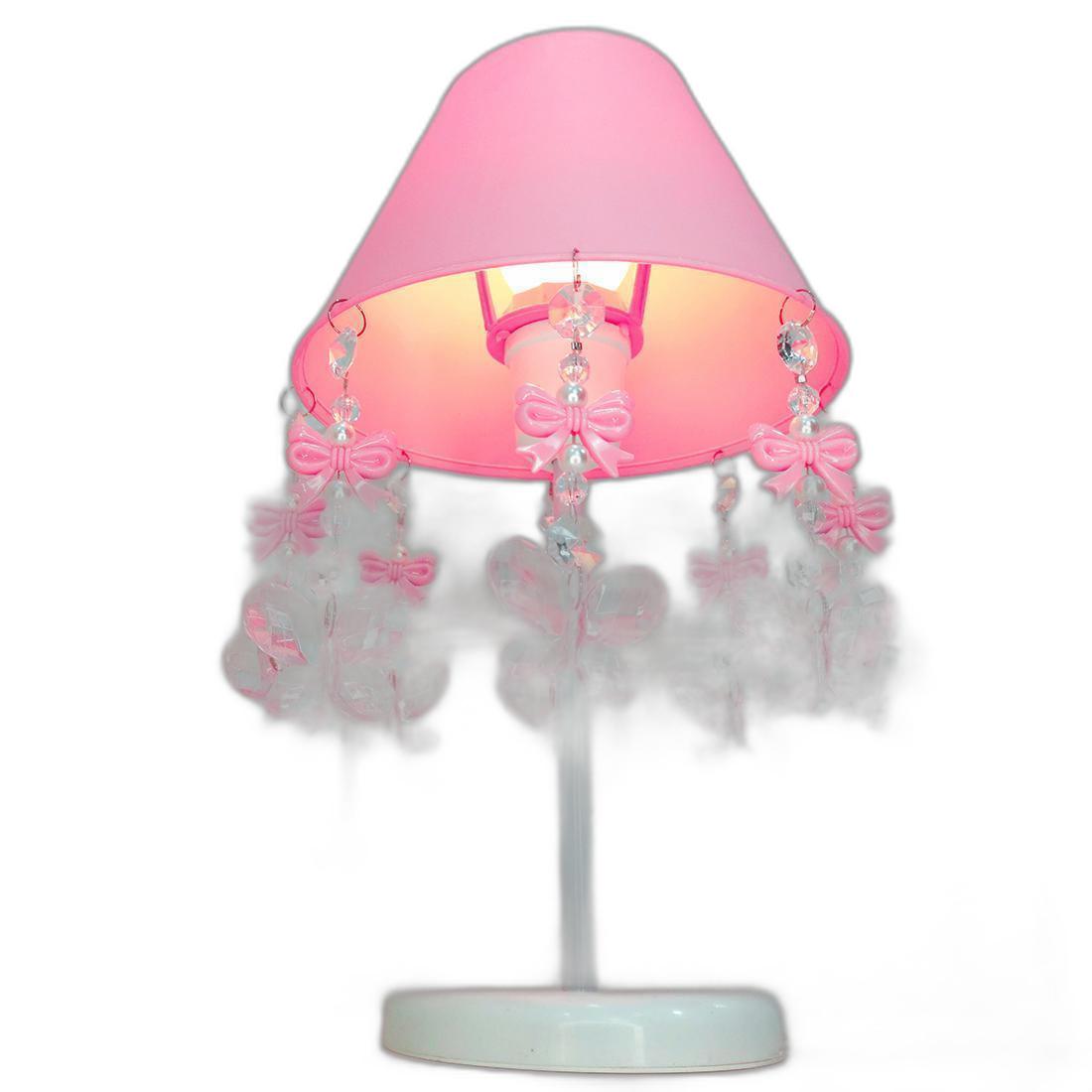 Abajur Rosa Bebê Artesanal - Decoração Quarto Infantil