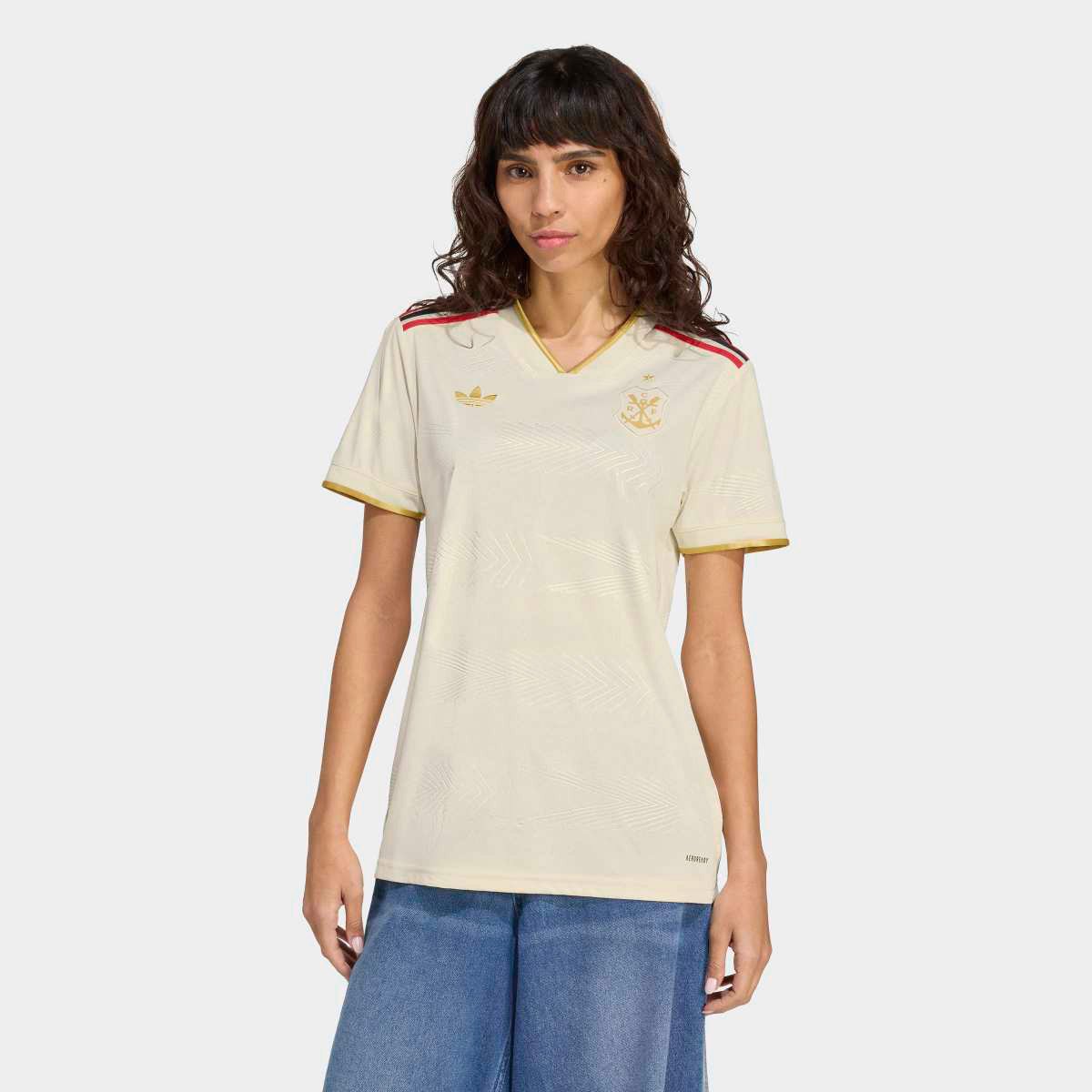 Miniatura Camisa Flamengo III 25/26 Torcedor Adidas Feminina Off White - EGG
