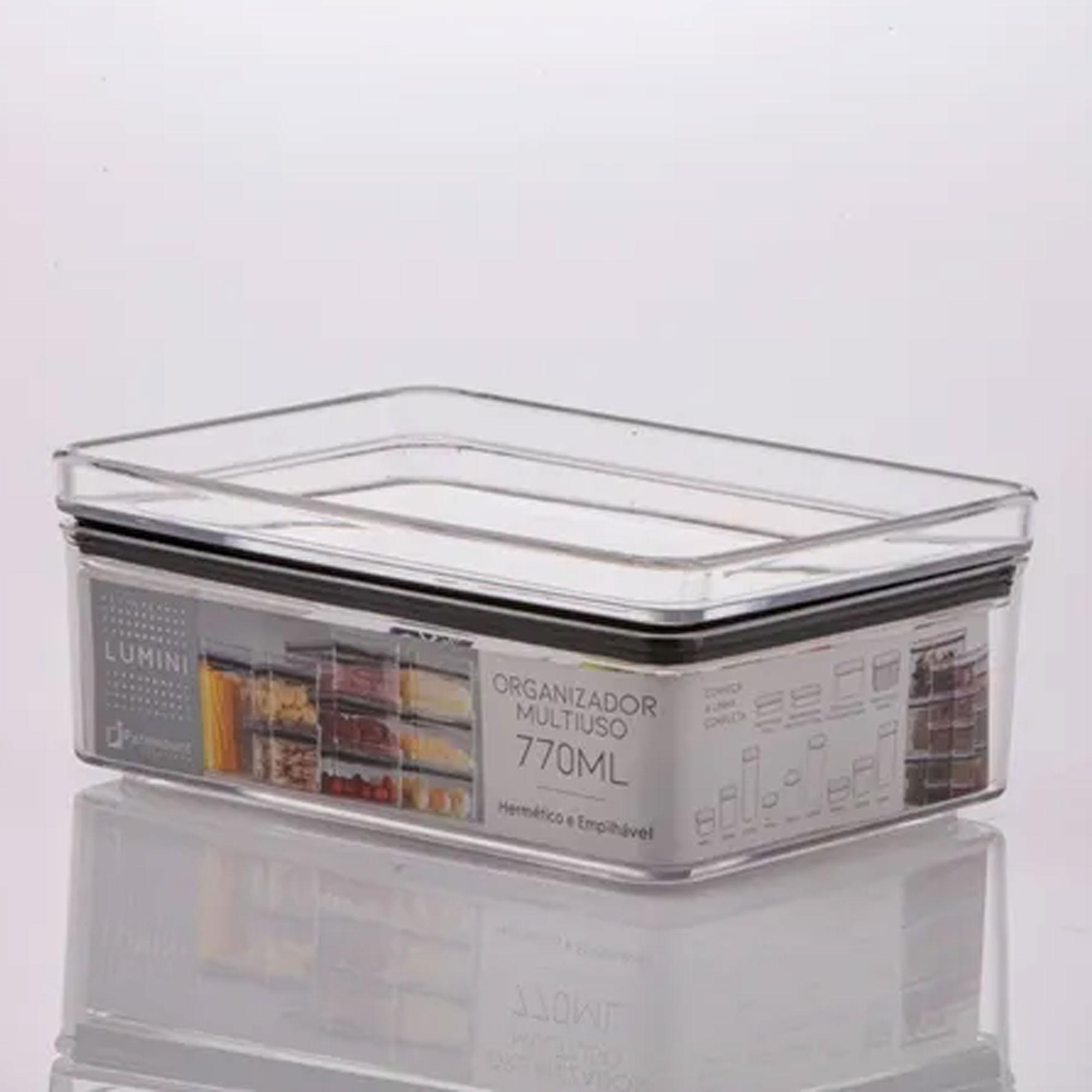 Miniatura Kit 2 Porta Frios Hermético Acrilico Empilhavel Geladeira