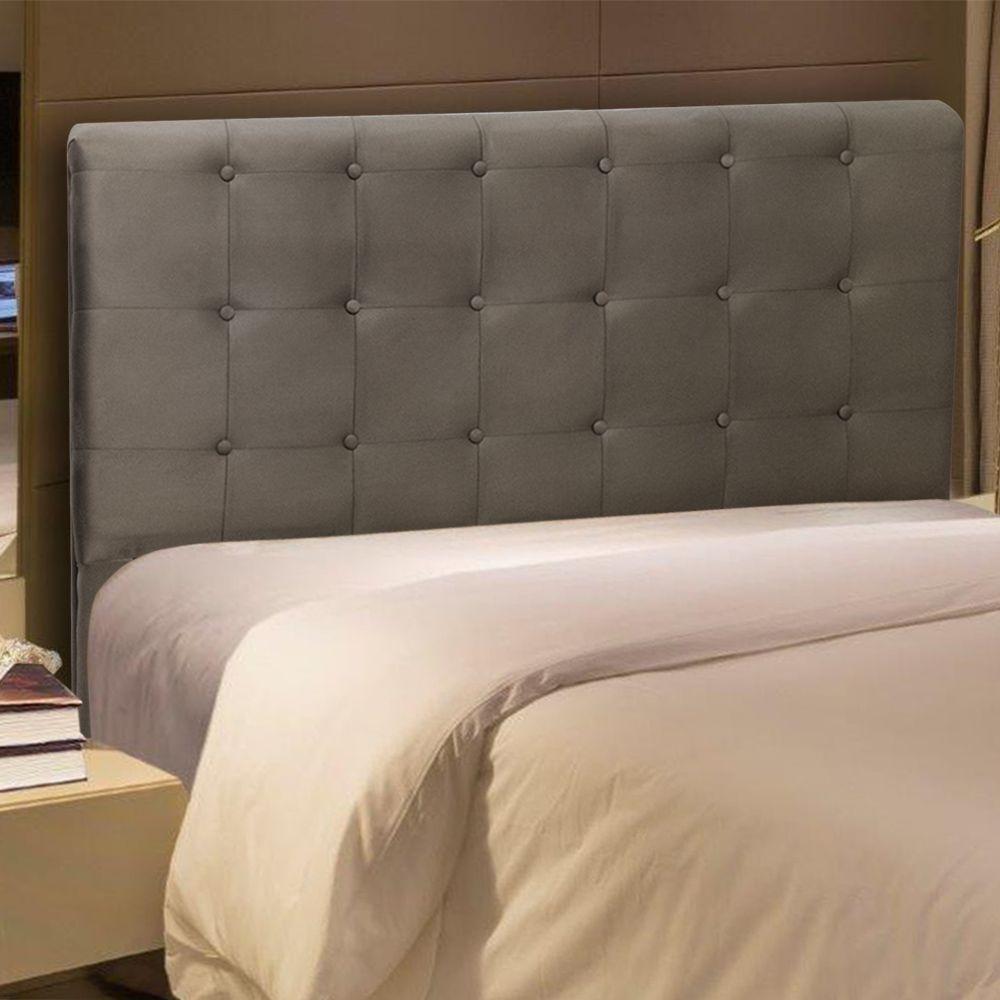 Miniatura Cabeceira Cama Box Quarto King Size Paola 1,95 Sued Marrom Castor