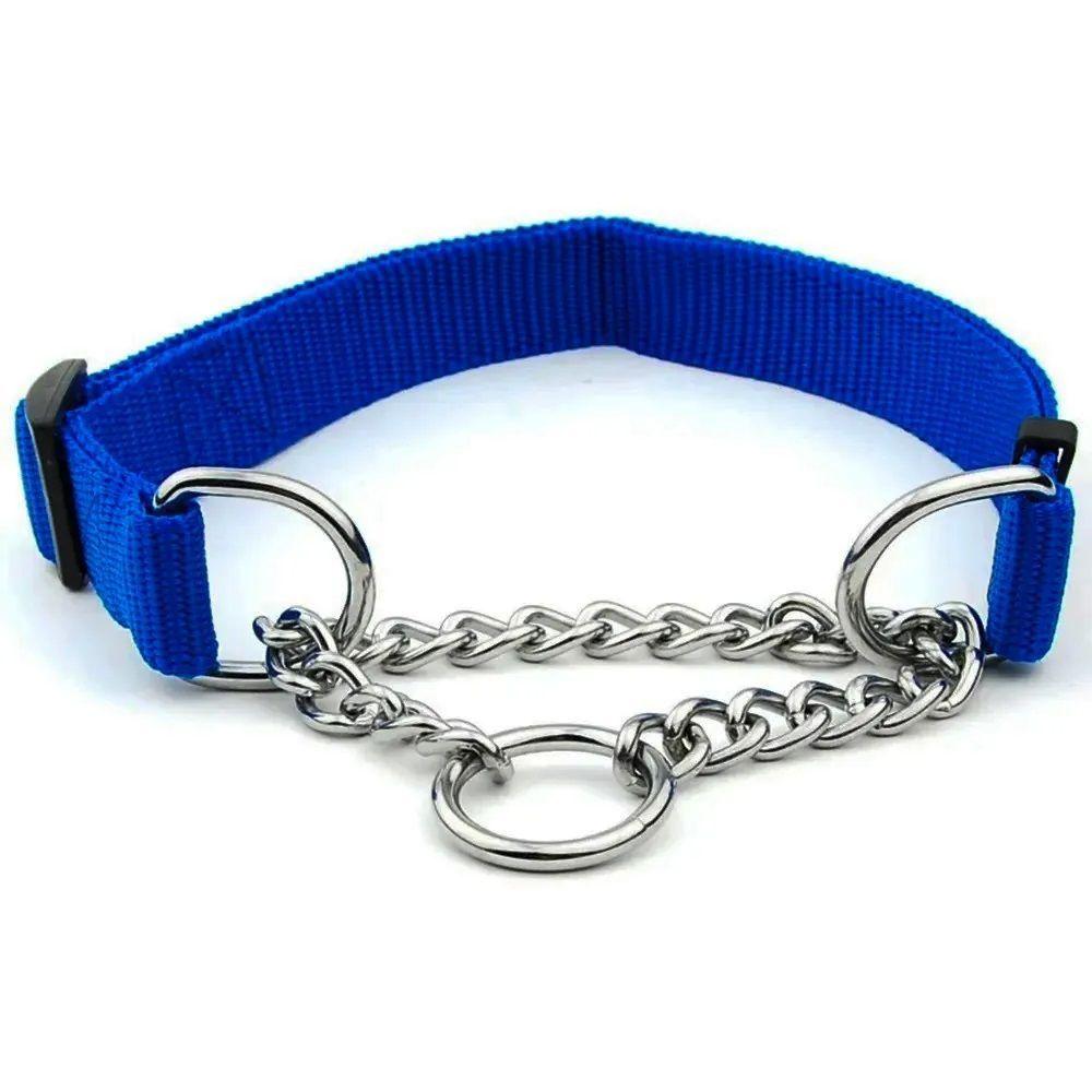 Coleira Guia Cachorros Caes Ajustavel Kit 3 Uni Corrente Elo Torcido Pet Adestramento Educaçao