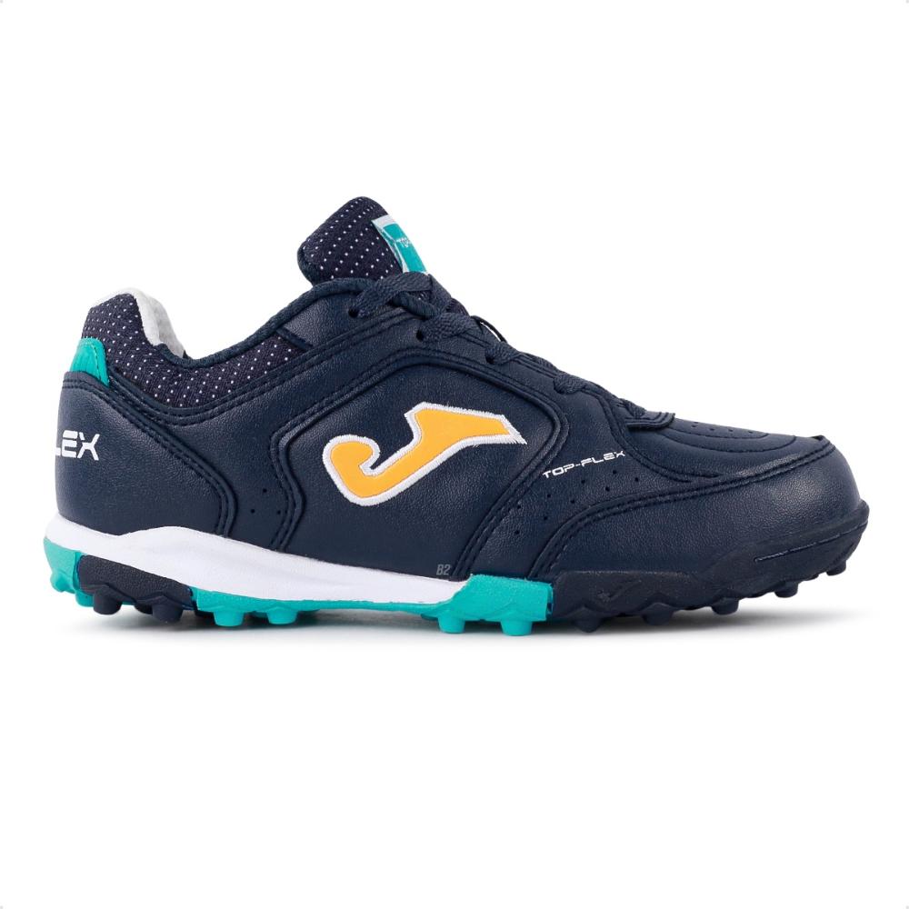 Miniatura Chuteira Society Joma Top Flex JR Marinho / Amarelo - 31