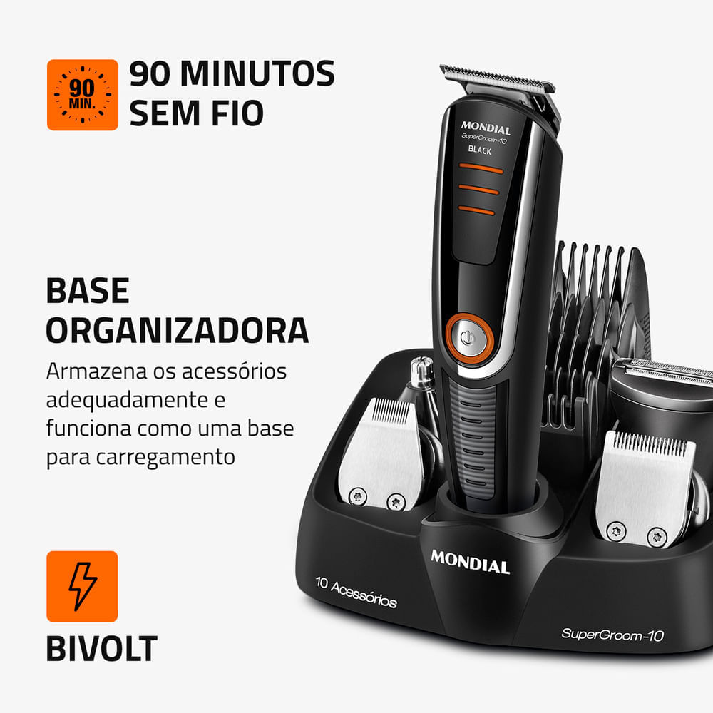 Aparador de Pelos SuperGroom Mondial BG-16 BODY GROOM BG-16 BIVOLT .