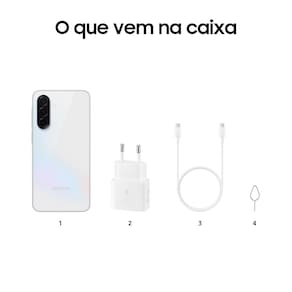 Smartphone Samsung Galaxy A36 5G Branco 128GB, 6GB RAM, Câmera Tripla até 50MP, Tela Super AMOLED 6.7", IP67, NFC, Recursos AI e Snapdragon 6 Gen 3